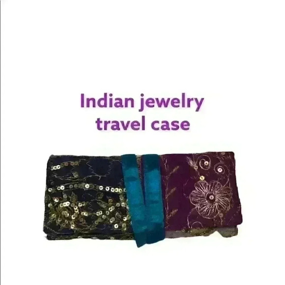 Vintage Handbags - VTG INDIAN EMBROIDERY EMBELISHMENT JEWERLY TRAVEL CASE